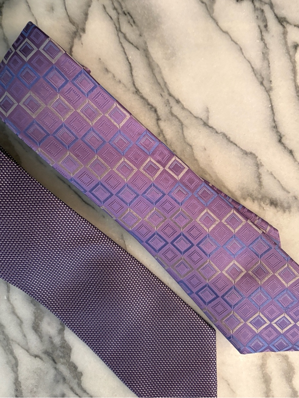 Michael Kors Purple Geometric Silk Tie